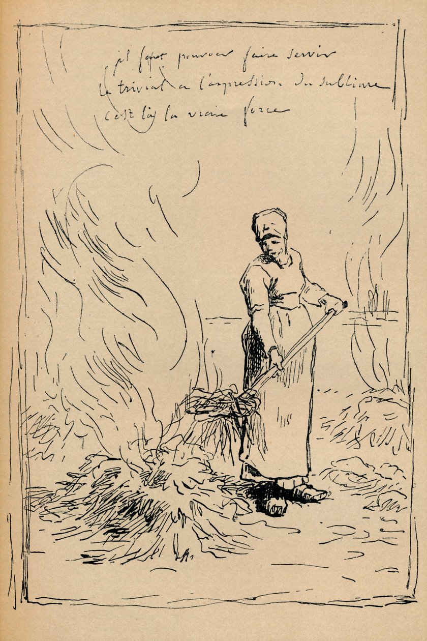 Chłop palący chwasty, XIX w. autorstwa Jean Francois Millet