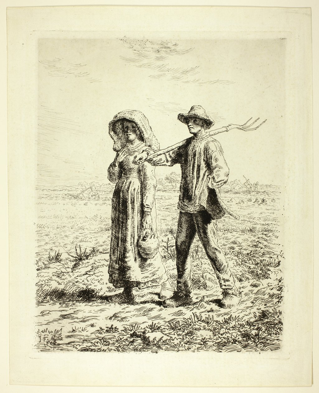 Chłopi idą do pracy autorstwa Jean Francois Millet