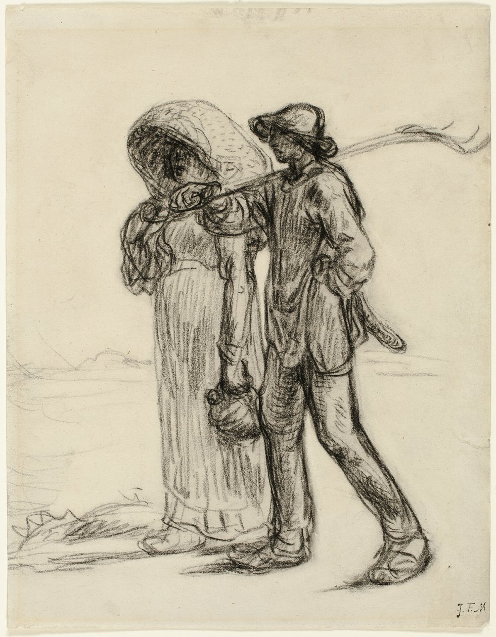 Chłopi idą do pracy autorstwa Jean Francois Millet