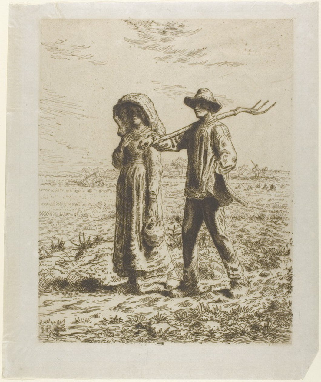 Chłopi idą do pracy autorstwa Jean Francois Millet
