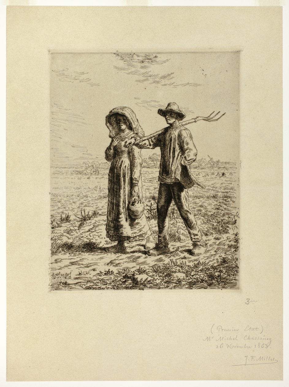 Chłopi idą do pracy autorstwa Jean Francois Millet