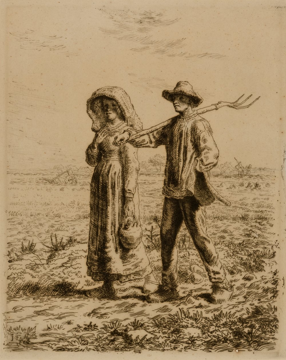 Chłopi idący do pracy autorstwa Jean Francois Millet