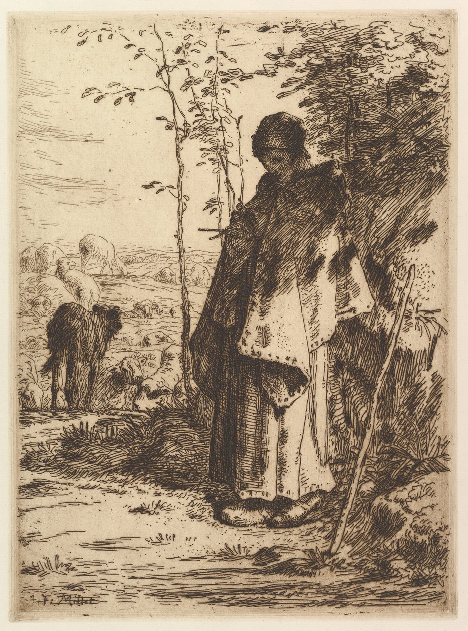 Pasterka na drutach, 1862. autorstwa Jean Francois Millet