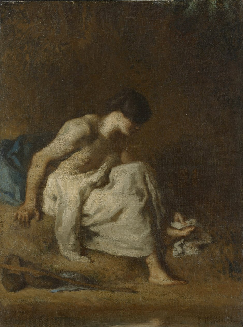 Kąpiący się, 1846–48 autorstwa Jean Francois Millet