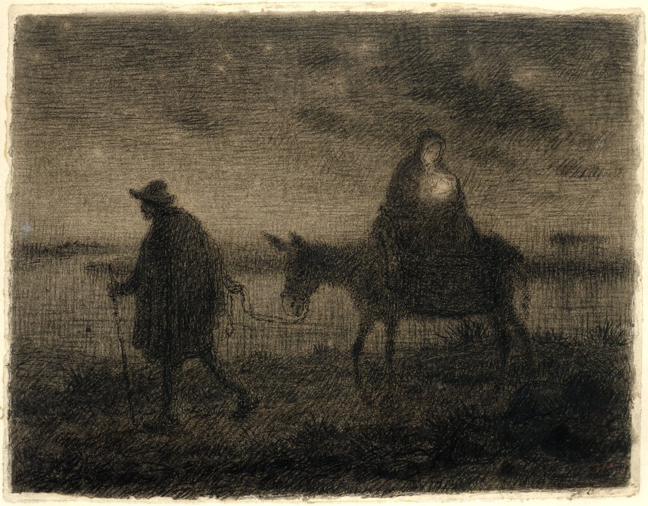 Ucieczka do Egiptu, c.1864 autorstwa Jean Francois Millet