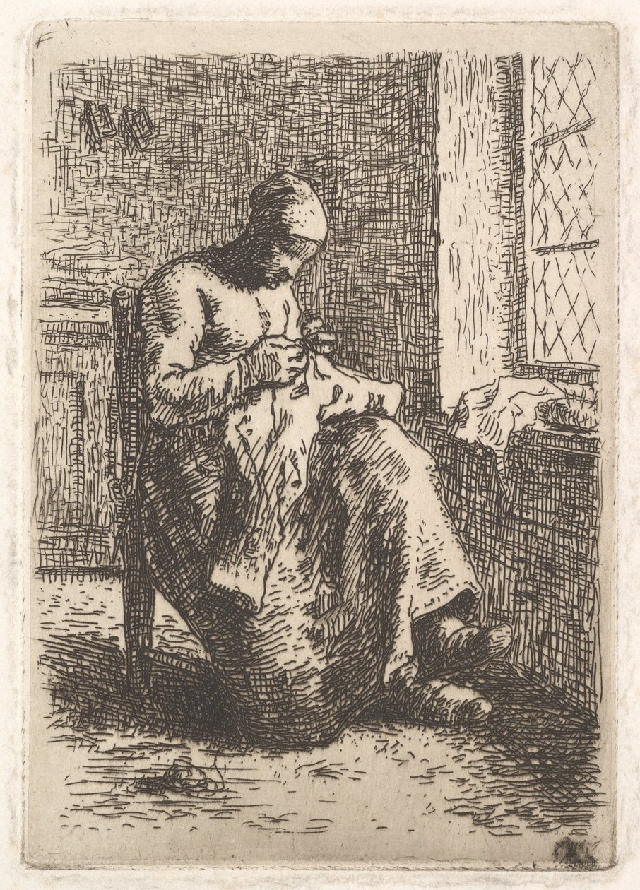 Krawcowa, 1853. autorstwa Jean Francois Millet