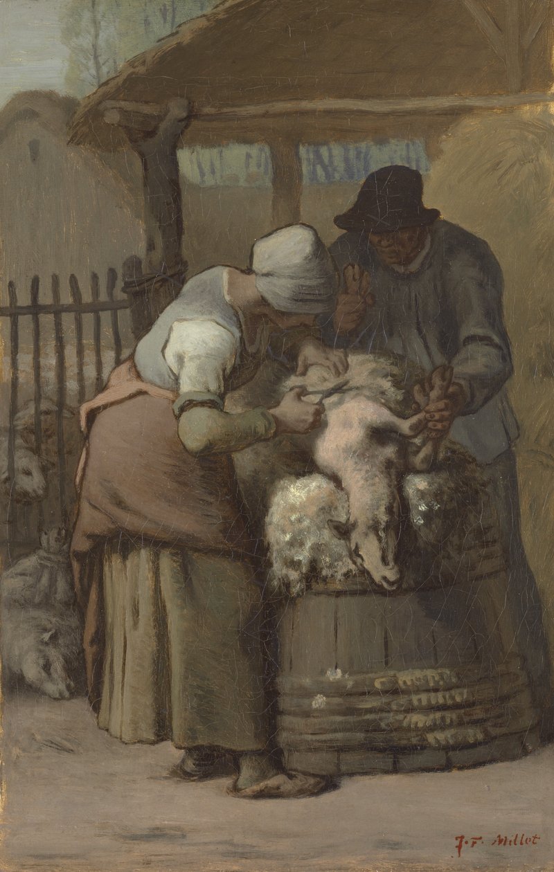 Strzygacze owiec, 1857-61 autorstwa Jean Francois Millet