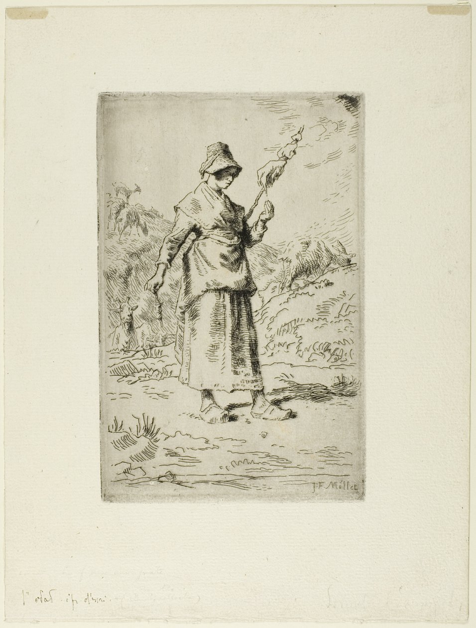 Prządka autorstwa Jean Francois Millet