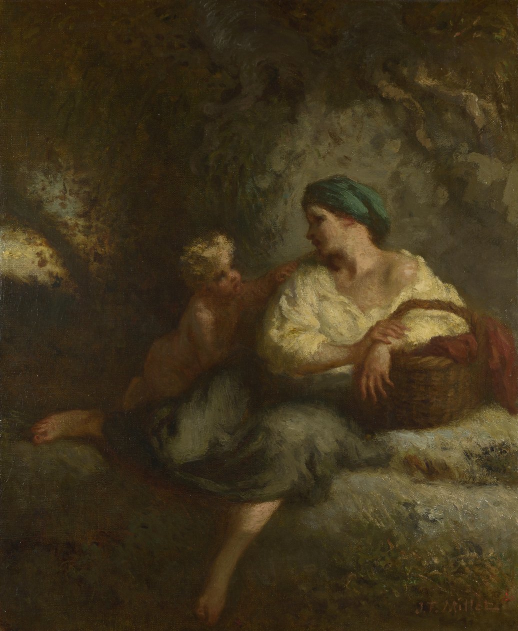 Szept, c. 1846 autorstwa Jean Francois Millet