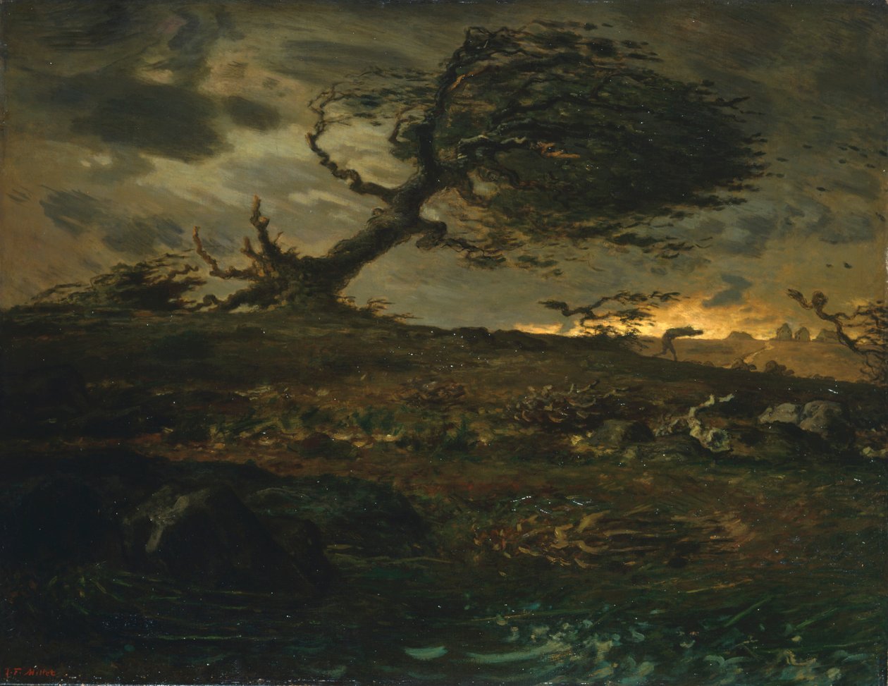 „Podmuch wiatru”, 1871-3 autorstwa Jean Francois Millet