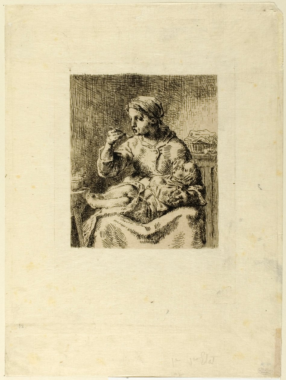 Kobieta karmi swoje dziecko autorstwa Jean Francois Millet
