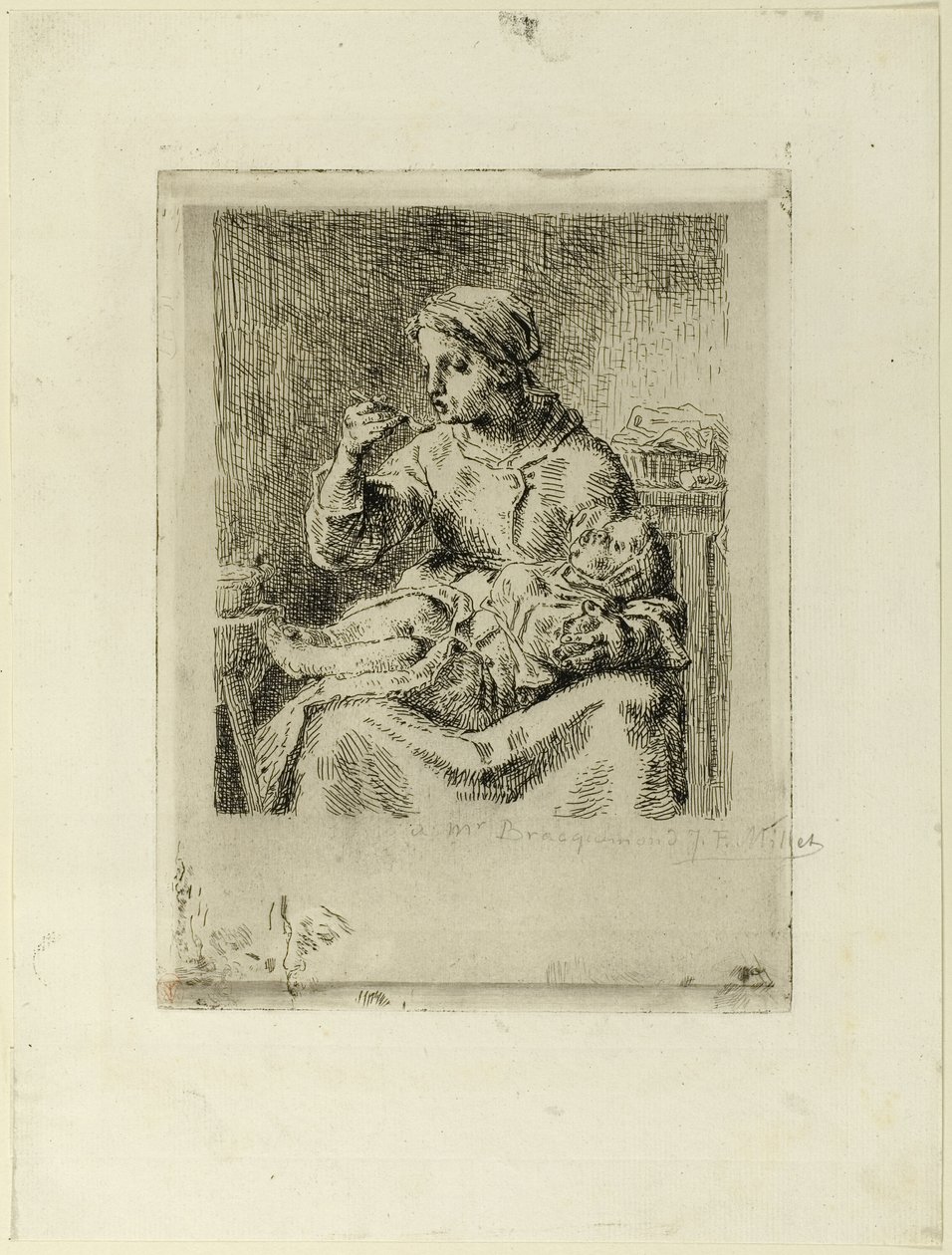 Kobieta karmi swoje dziecko autorstwa Jean Francois Millet