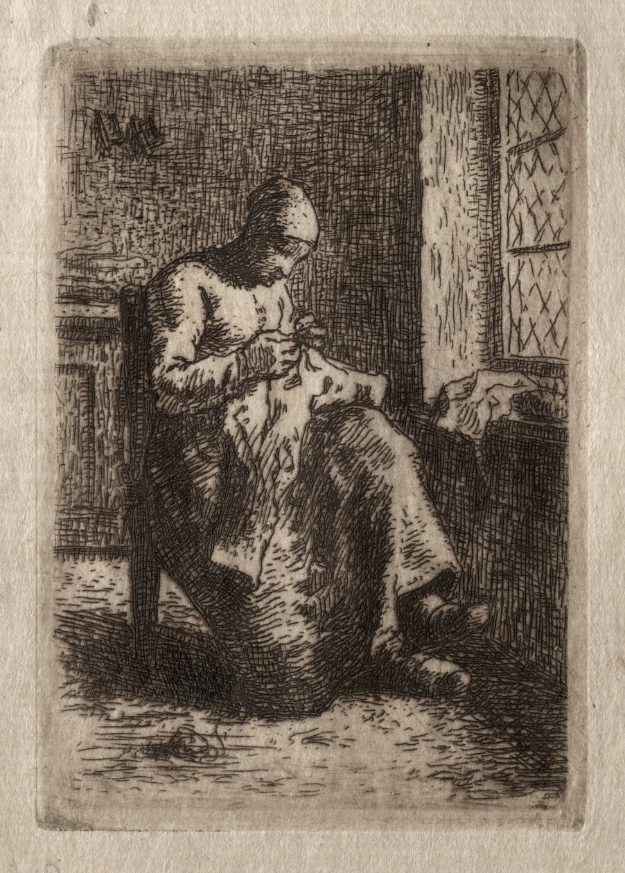 Kobieta do szycia. autorstwa Jean Francois Millet