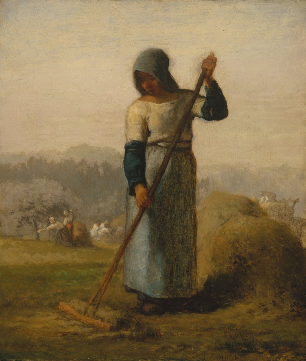 Kobieta z grabią, prawdopodobnie 1856-57. autorstwa Jean Francois Millet