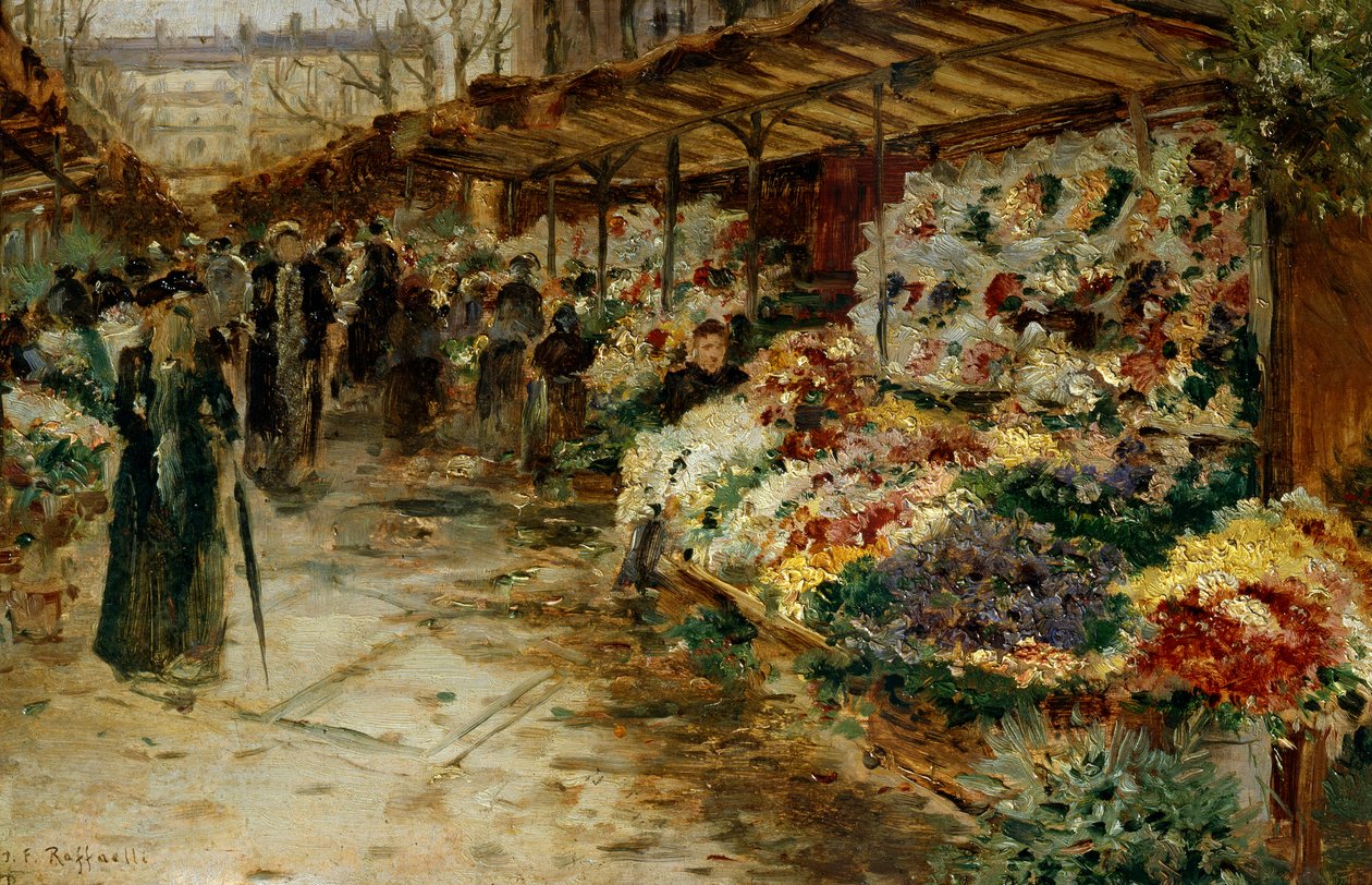 Targ kwiatowy, 1882. autorstwa Jean Francois Raffaelli