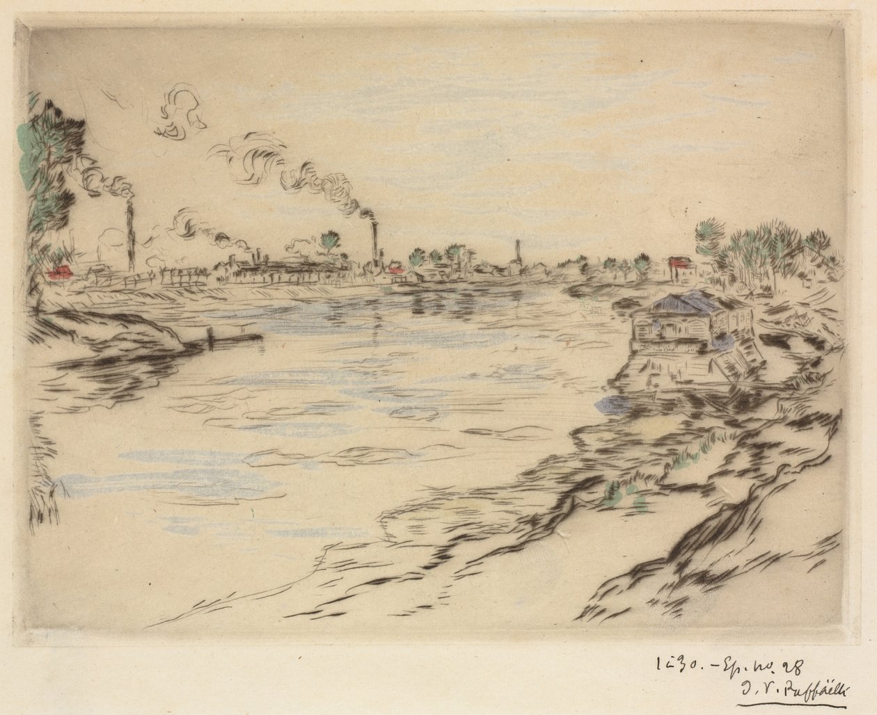 Sekwana, w Asnières, 1894. autorstwa Jean Francois Raffaelli