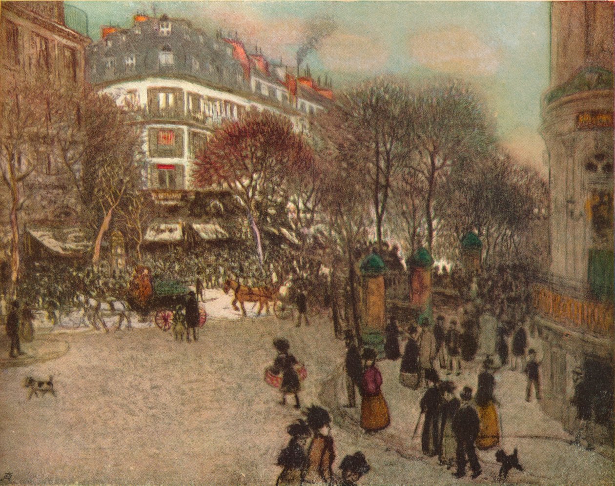 Bulwar Des Italiens, Paryż, ok. 1908 r. autorstwa Jean Francois Raffaelli