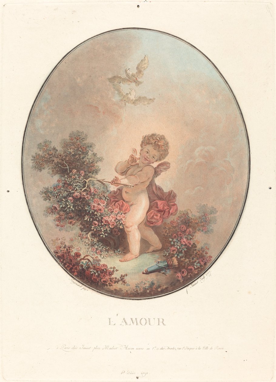 kocham autorstwa Jean François Janinet after Jean Honoré Fragonard