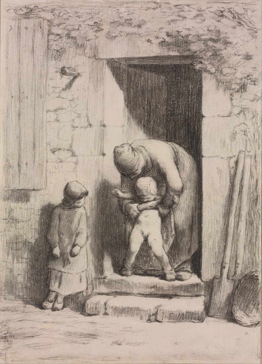 Matczyna troska autorstwa Jean Francois Millet