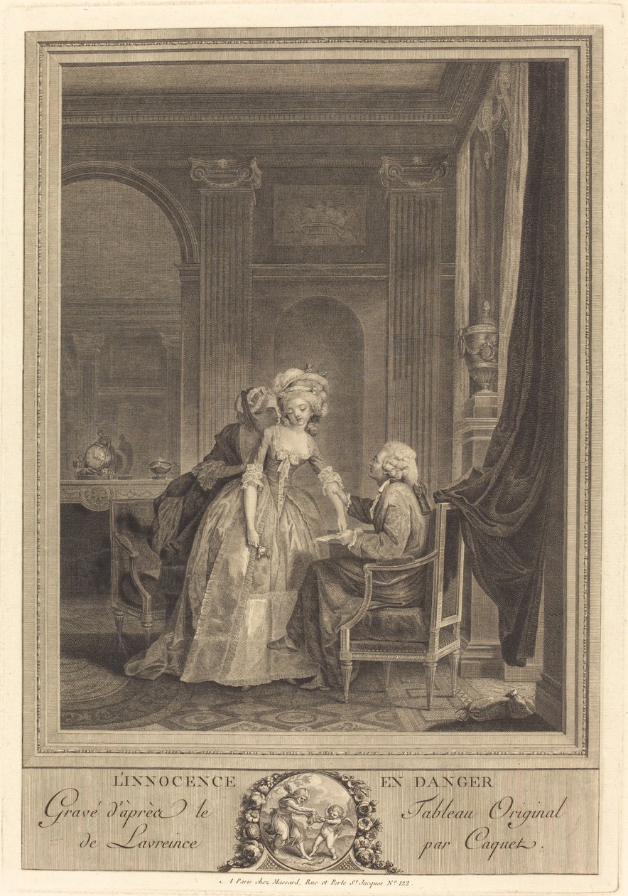 Niewinność w niebezpieczeństwie autorstwa Jean Gabriel Caquet after Nicolas Lavreince