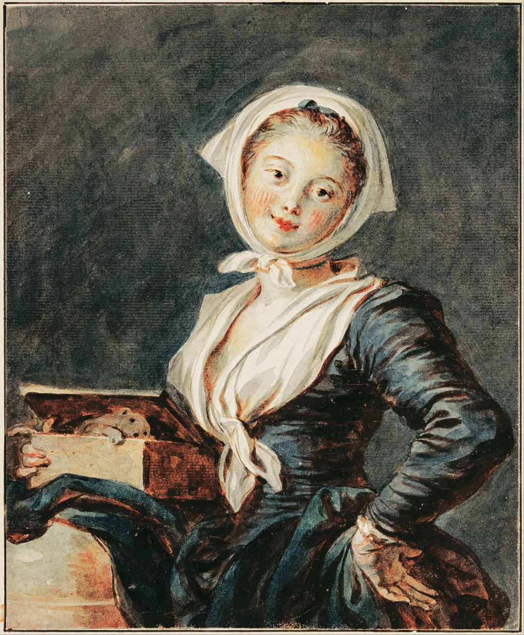 Dziewczyna ze świstakiem autorstwa Jean Honore Fragonard