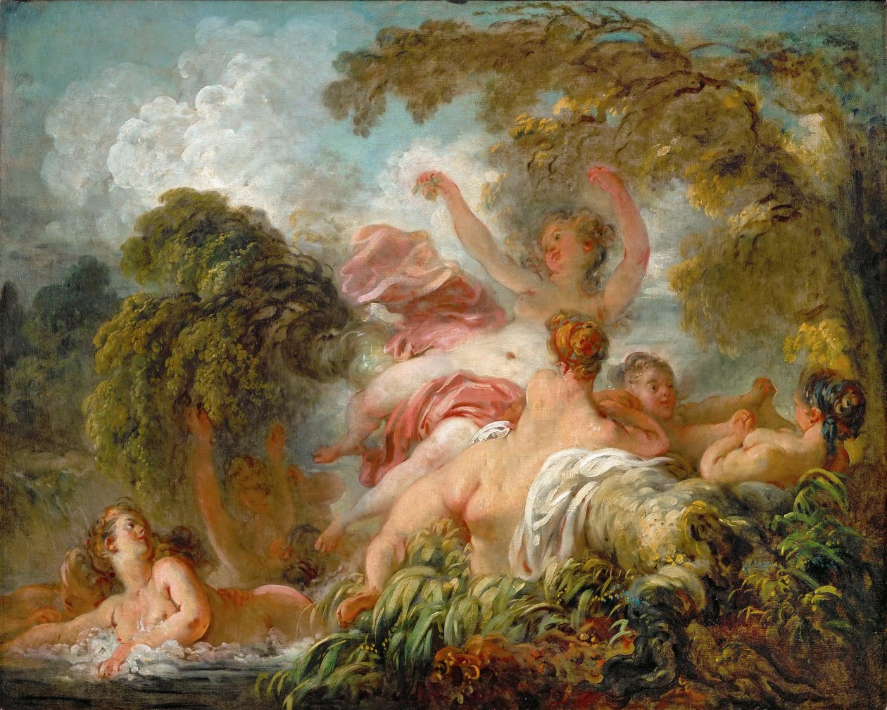 Kąpiących się autorstwa Jean Honore Fragonard