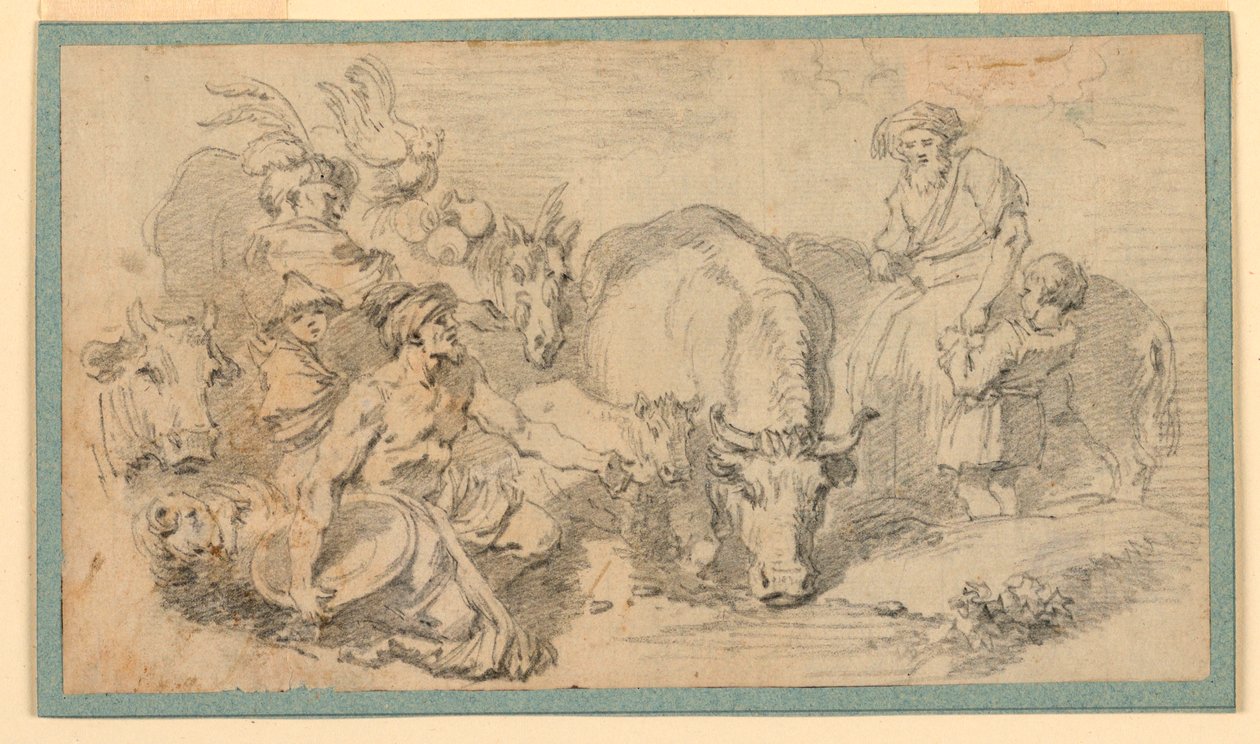 Rysunek, scena orientalna, ok. 1770 r. autorstwa Jean Honore Fragonard