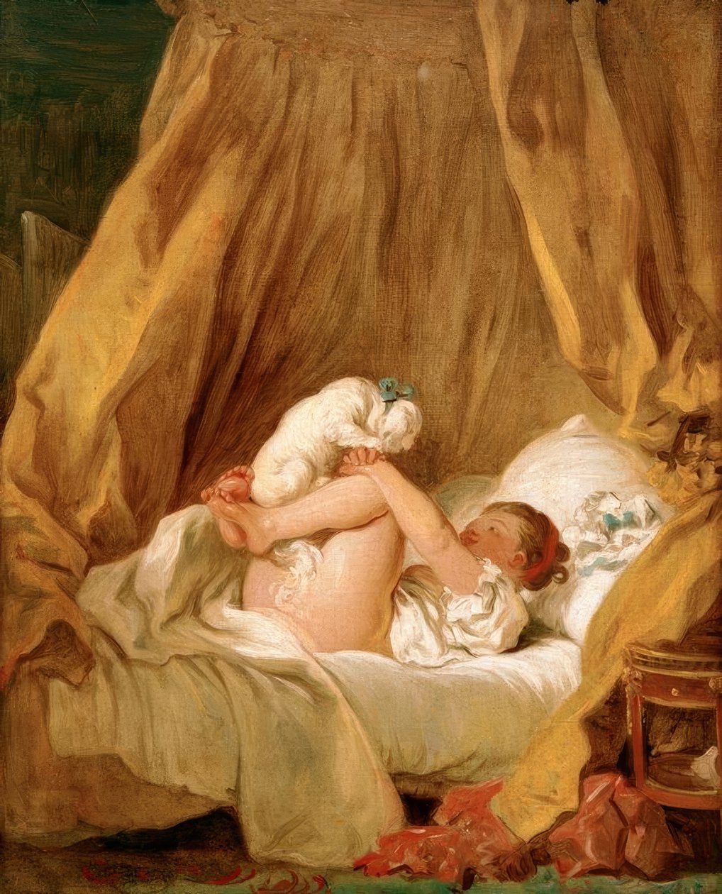 Dziewczyna z psem autorstwa Jean Honore Fragonard