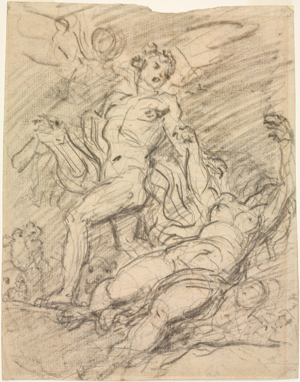Orfeusz i Eurydyka (recto) autorstwa Jean Honore Fragonard
