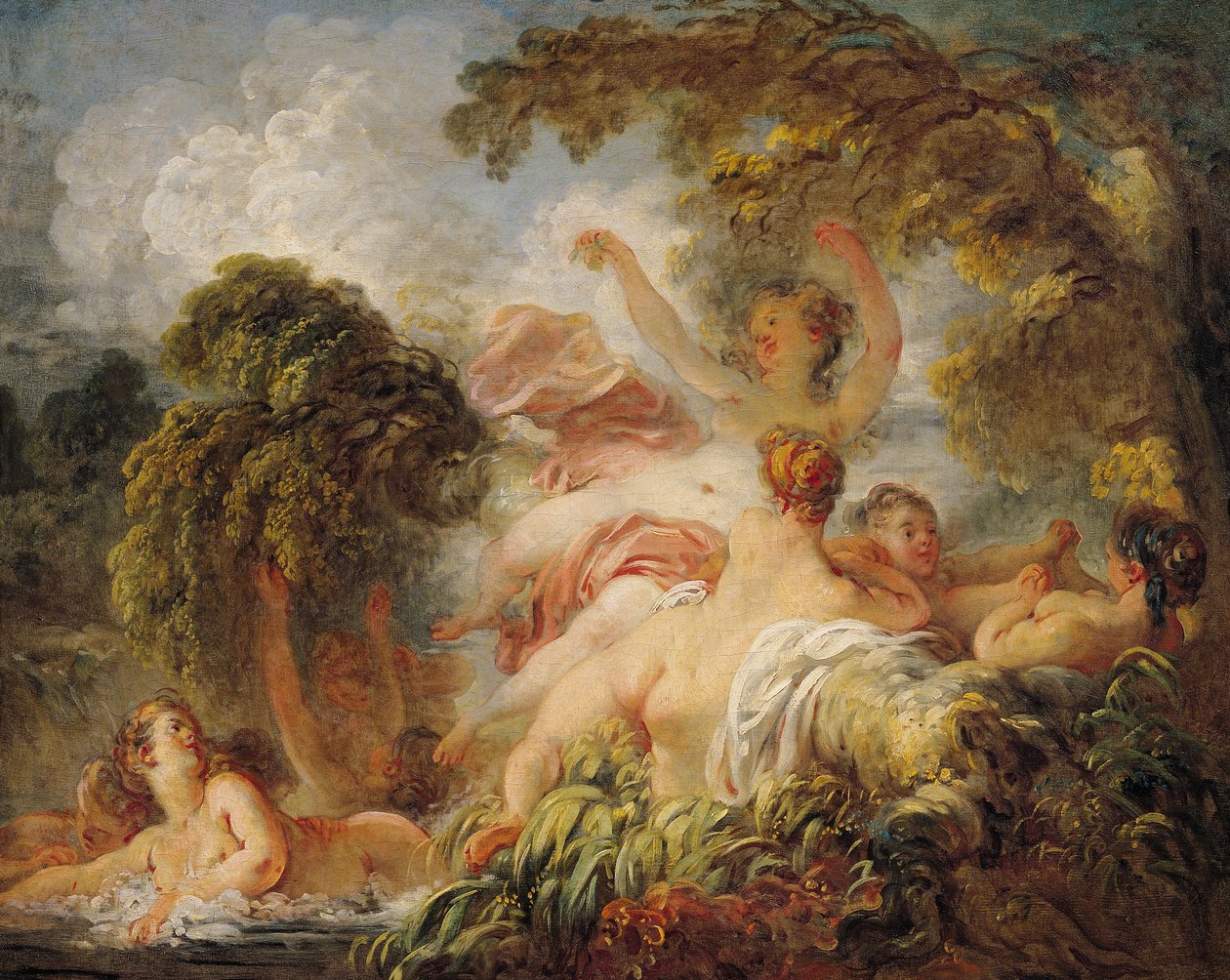 Kąpiący się, ok. 1765 r. autorstwa Jean Honore Fragonard