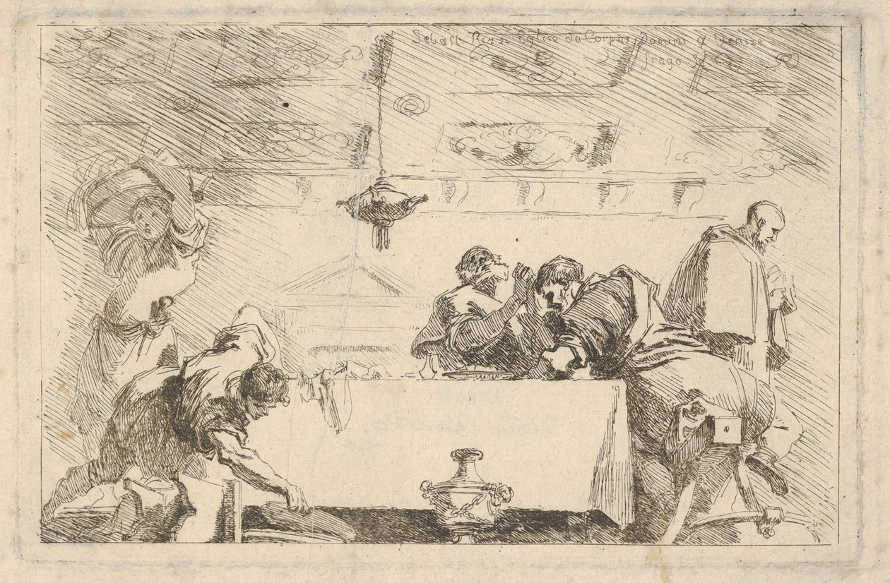 Ostatnia Wieczerza, ok. godz. 1761-64. autorstwa Jean Honore Fragonard
