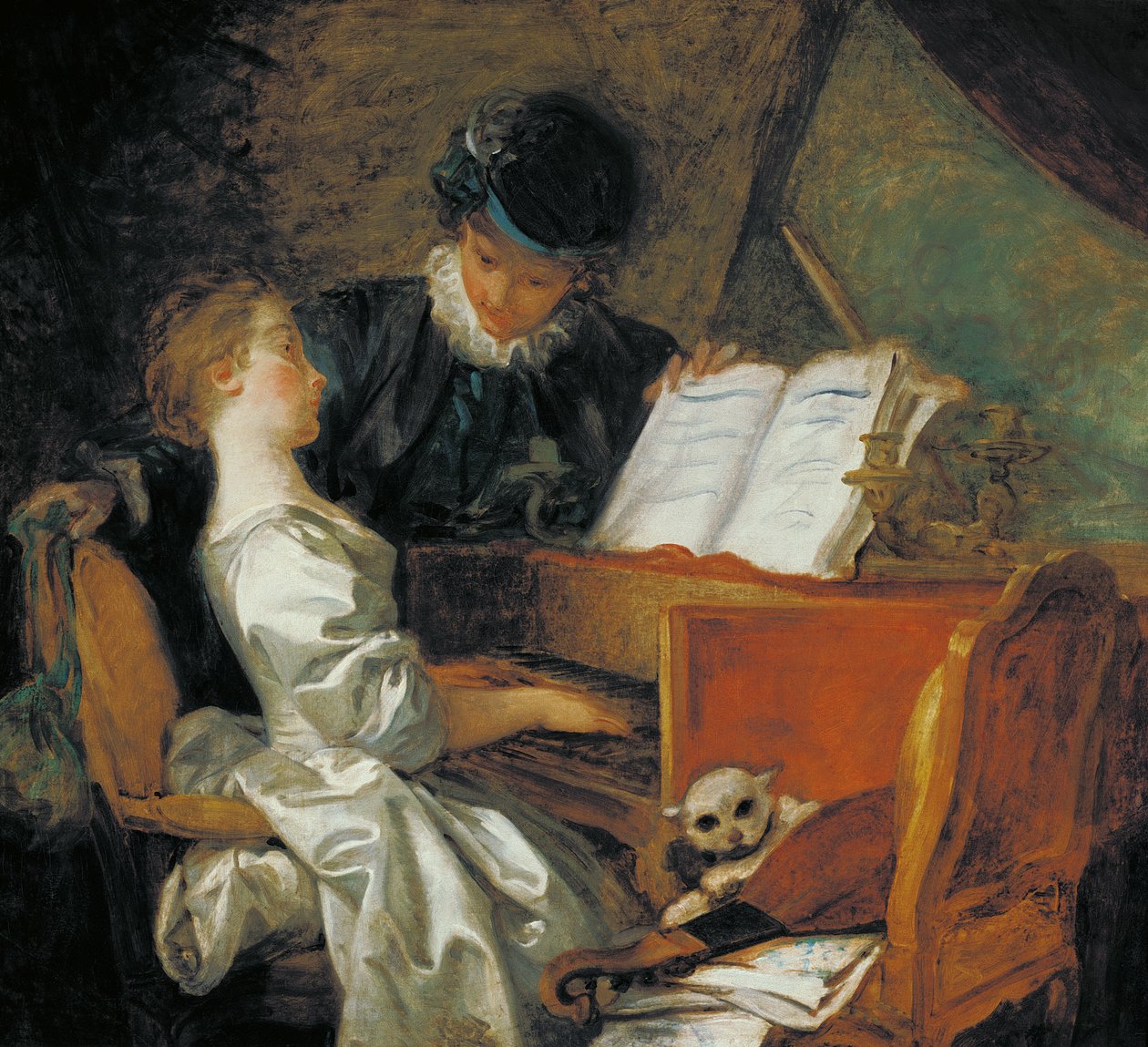 Lekcja muzyki autorstwa Jean Honore Fragonard