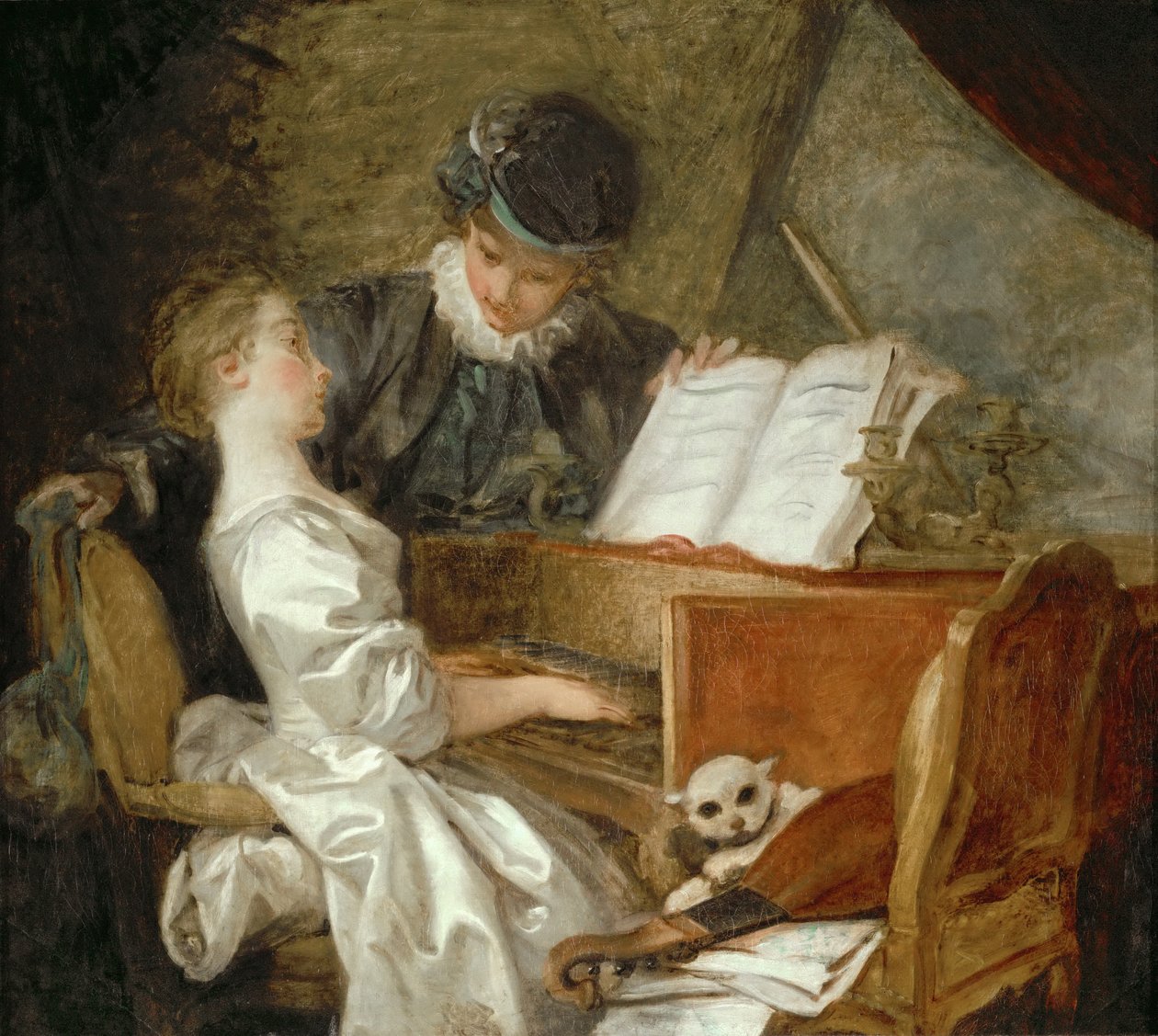 Lekcja muzyki autorstwa Jean Honore Fragonard