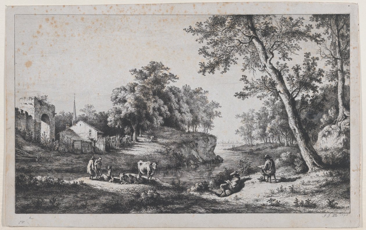 Krajobraz w Ambronay, 1796. autorstwa Jean Jacques de Boissieu