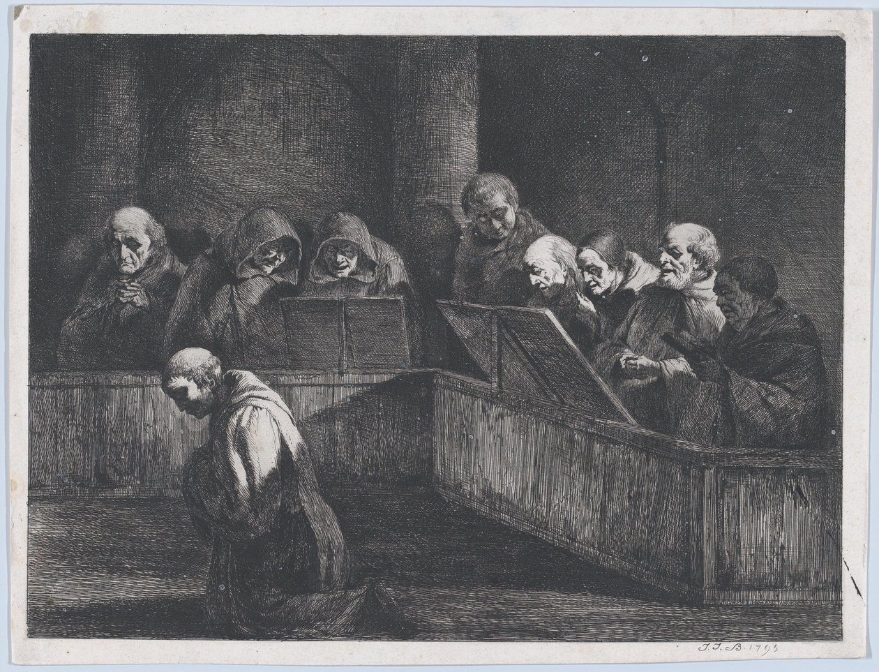 Śpiewanie mnichów, 1795. autorstwa Jean Jacques de Boissieu