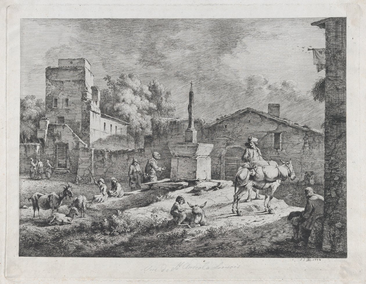Widok Saint-Andéol, 1774. autorstwa Jean Jacques de Boissieu