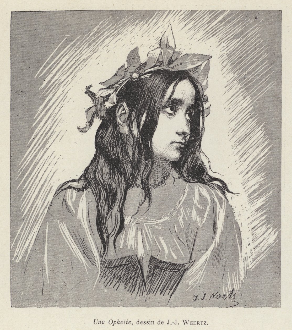 Ophelia (litho) autorstwa Jean Joseph Weerts