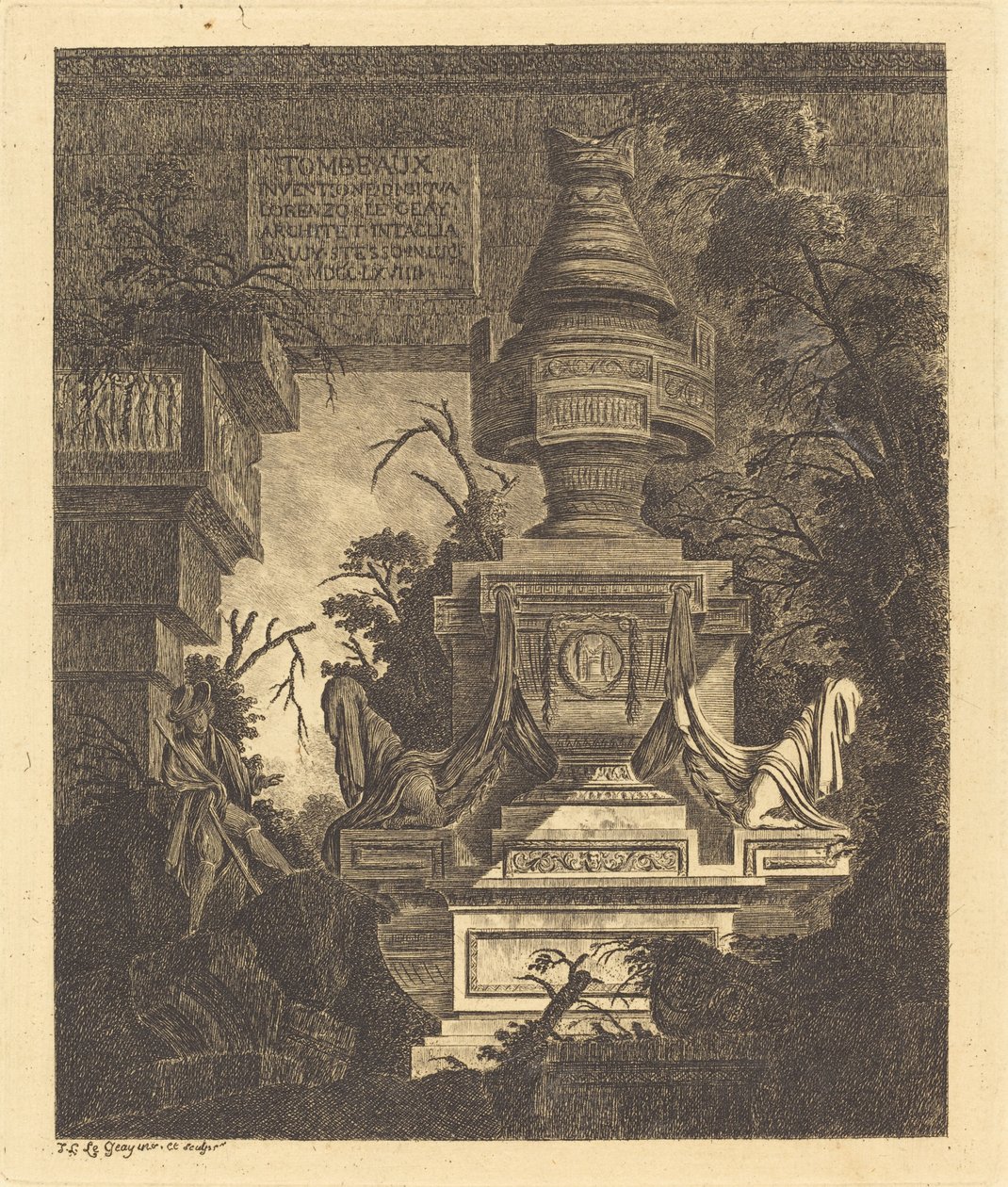 Frontyspis do „Widoków grobów” autorstwa Jean Laurent Legeay
