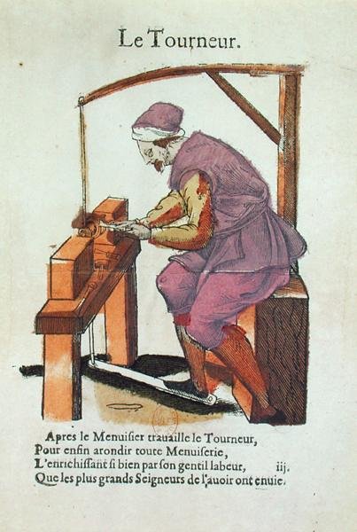 The Wood Turner (kolor grawerowany) autorstwa Jean Leclerc