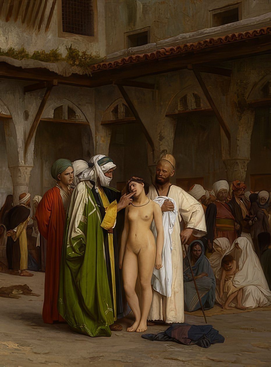 Rynek niewolników. ok. 1867 autorstwa Jean Leon Gerome