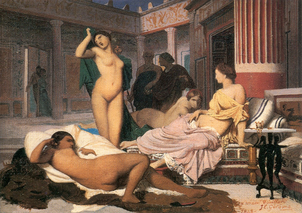 Szkic wnętrza greckiego, 1848 r. autorstwa Jean Leon Gerome