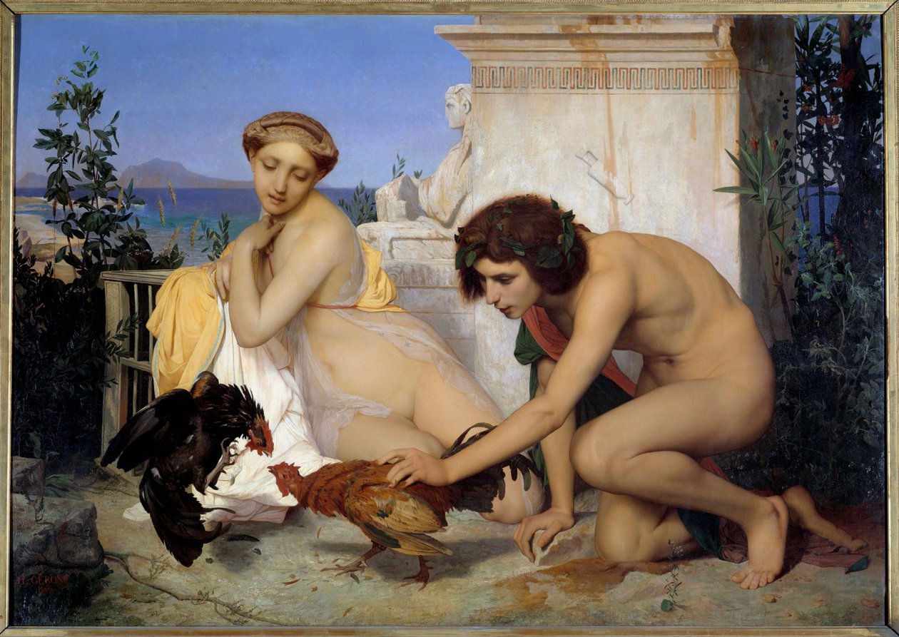 Walka kogutów autorstwa Jean Leon Gerome