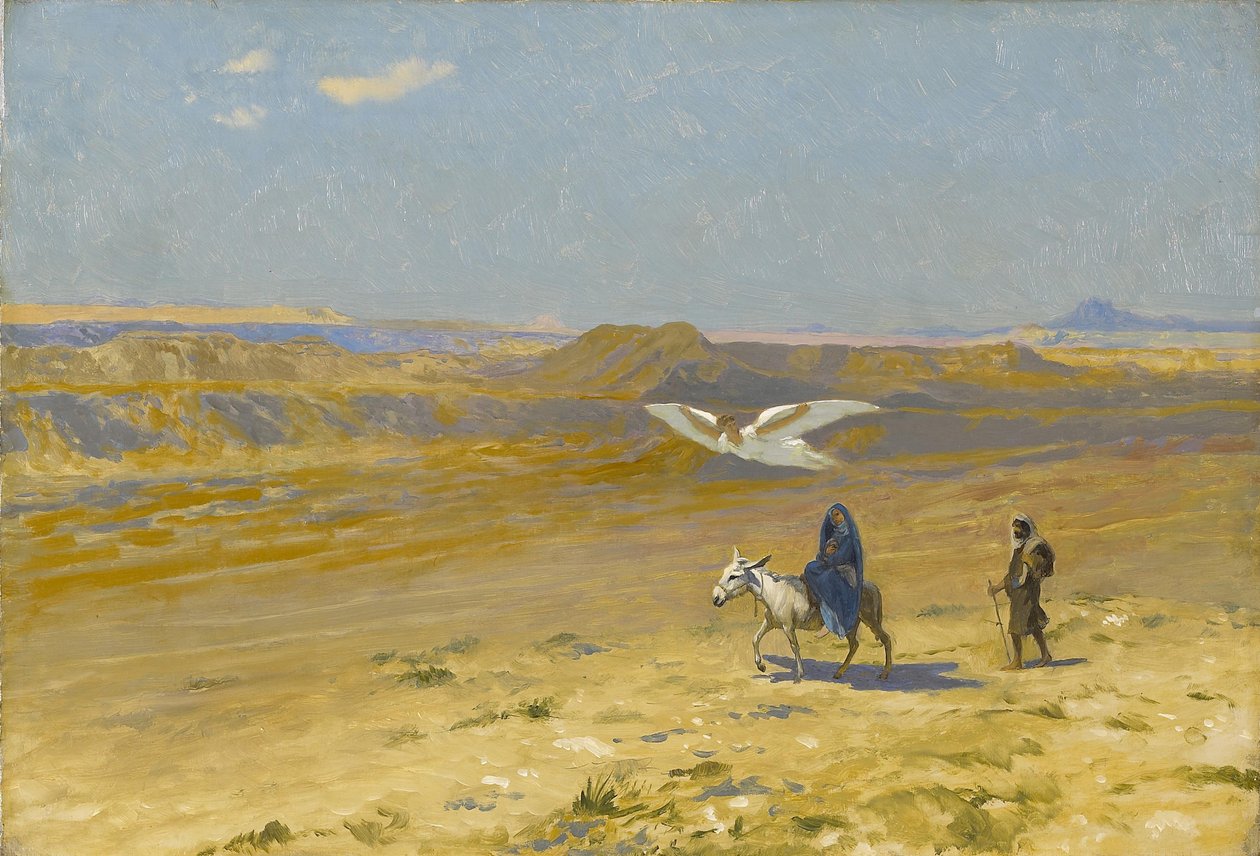 Ucieczka do Egiptu, lata 90. XIX wieku. autorstwa Jean Leon Gerome