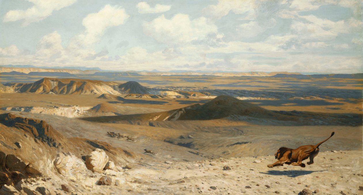 Pościg; Pościg, 1889 autorstwa Jean Leon Gerome