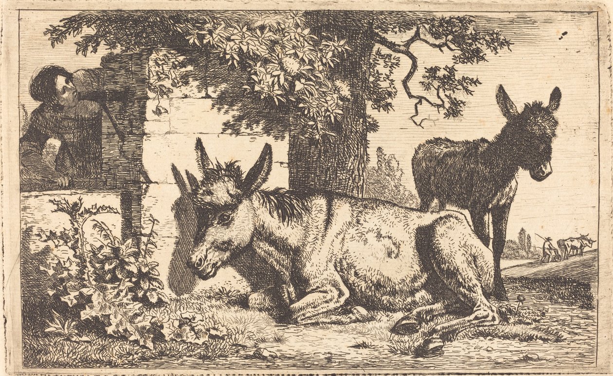 Osioł przy studni autorstwa Jean Louis Demarne