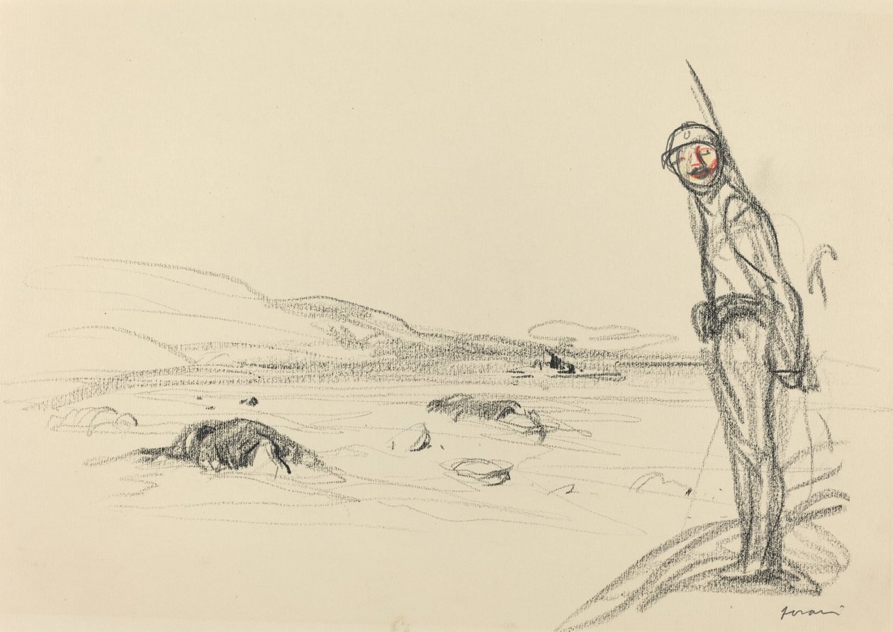 Wzdłuż Marny, prawdopodobnie 1918. autorstwa Jean Louis Forain