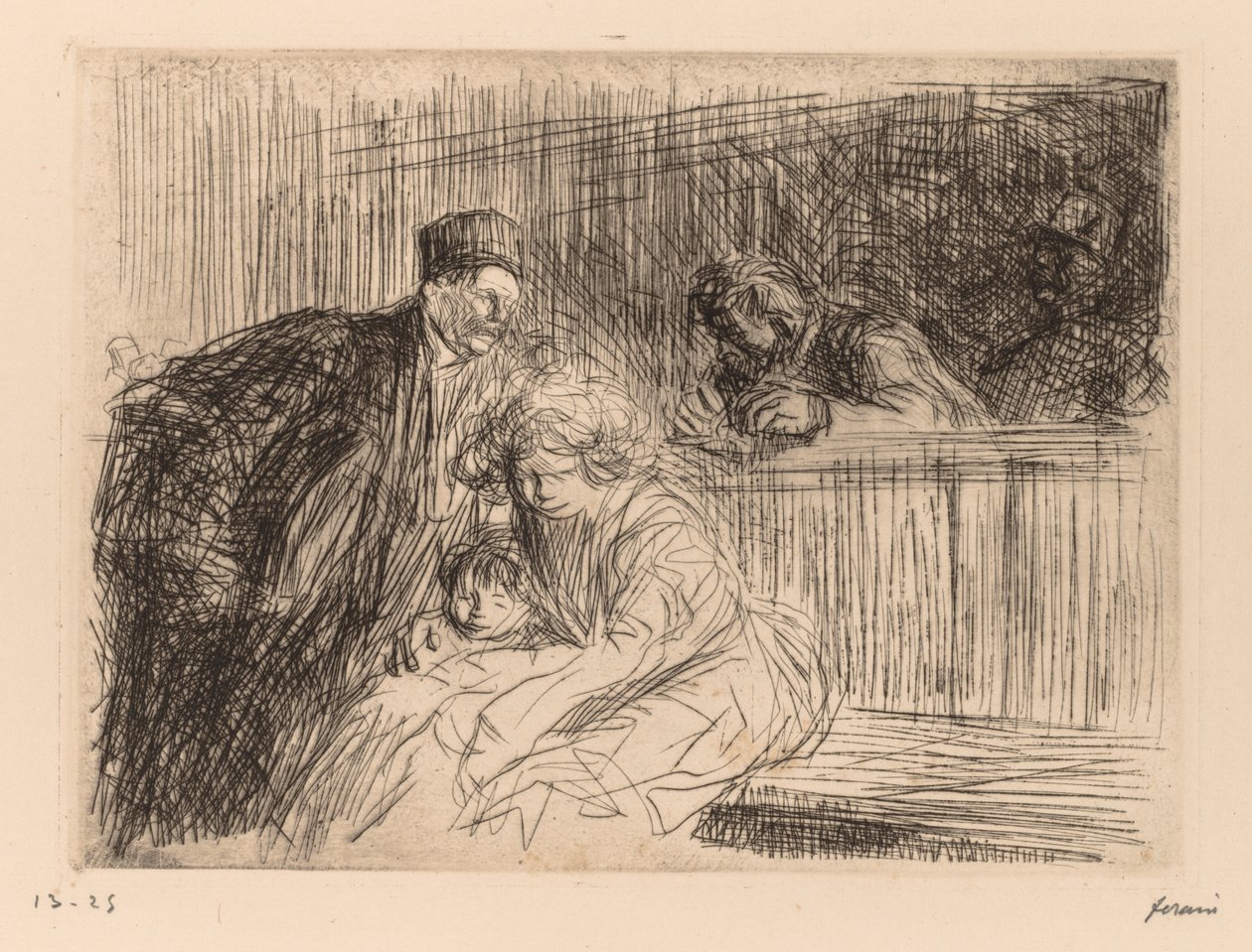 Prawnik rozmawia z oskarżonym. autorstwa Jean Louis Forain