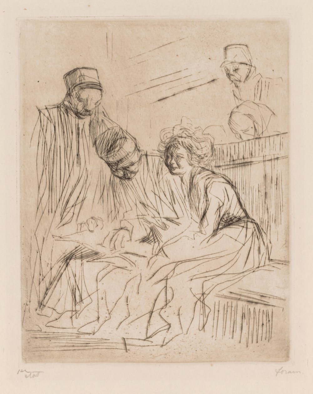 Czytanie aktu adwokata autorstwa Jean Louis Forain