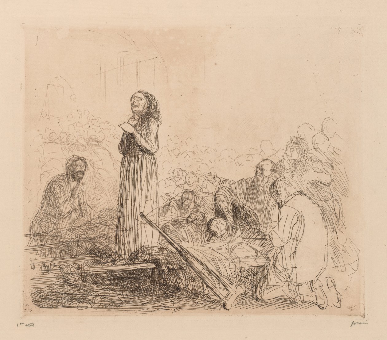 Cud w Lourdes. autorstwa Jean Louis Forain