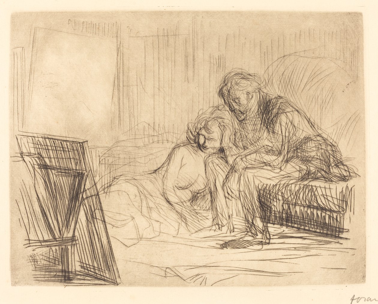 Odpoczynek modela (pierwsza płyta) autorstwa Jean Louis Forain